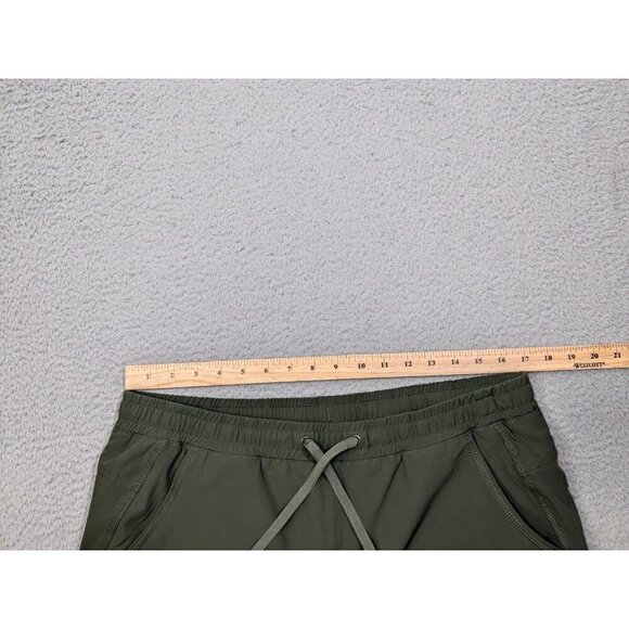 Eddie Bauer Fleece Lined Pants Womens 12 Green Zip Cargo Hiking Elastic Cuffs - Picture 7 of 14